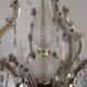 Mid-Century Brass Glass & Crystal Maria Theresa Style 8 Arm Chandelier 5446