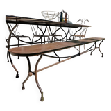 Handcrafted wrought iron garden bench