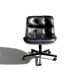 Charles Pollock Knoll office chair in black leather without armrests.