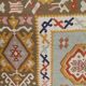 Antique Anatolian Kilim Rug, Turquoise Blue & Mustard Flatweave 141x93 cm