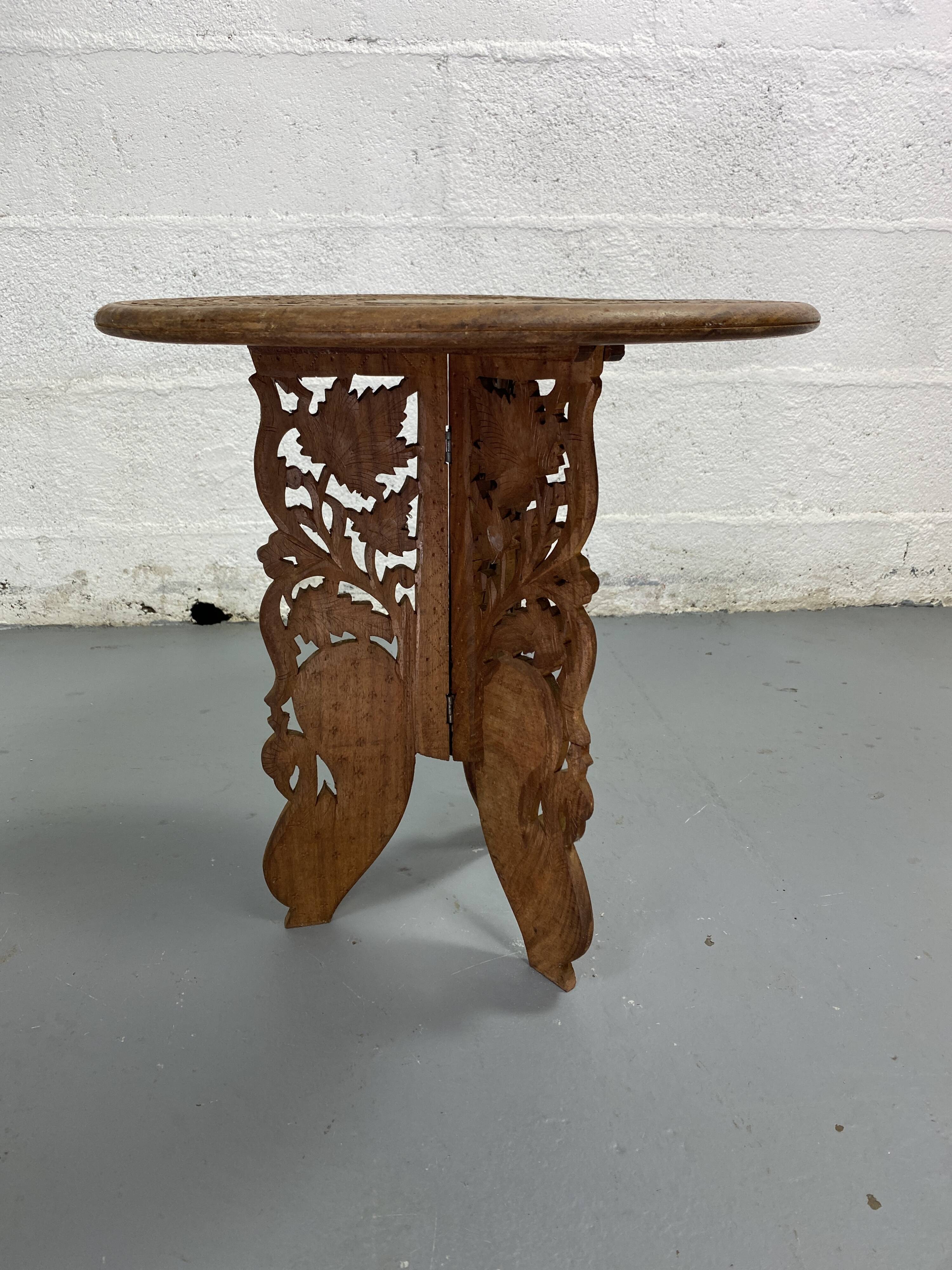 Anglo-Indian carved side table