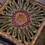 5 braided straw coasters bohemian style
