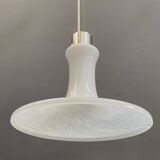 White glass pendant lamp 1980s
