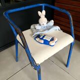 Blue metal child chair