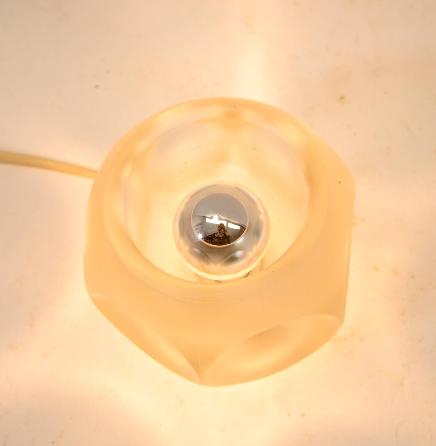 Peill & Putzler cube lamp | Frosted cystal glass | vintage 70's