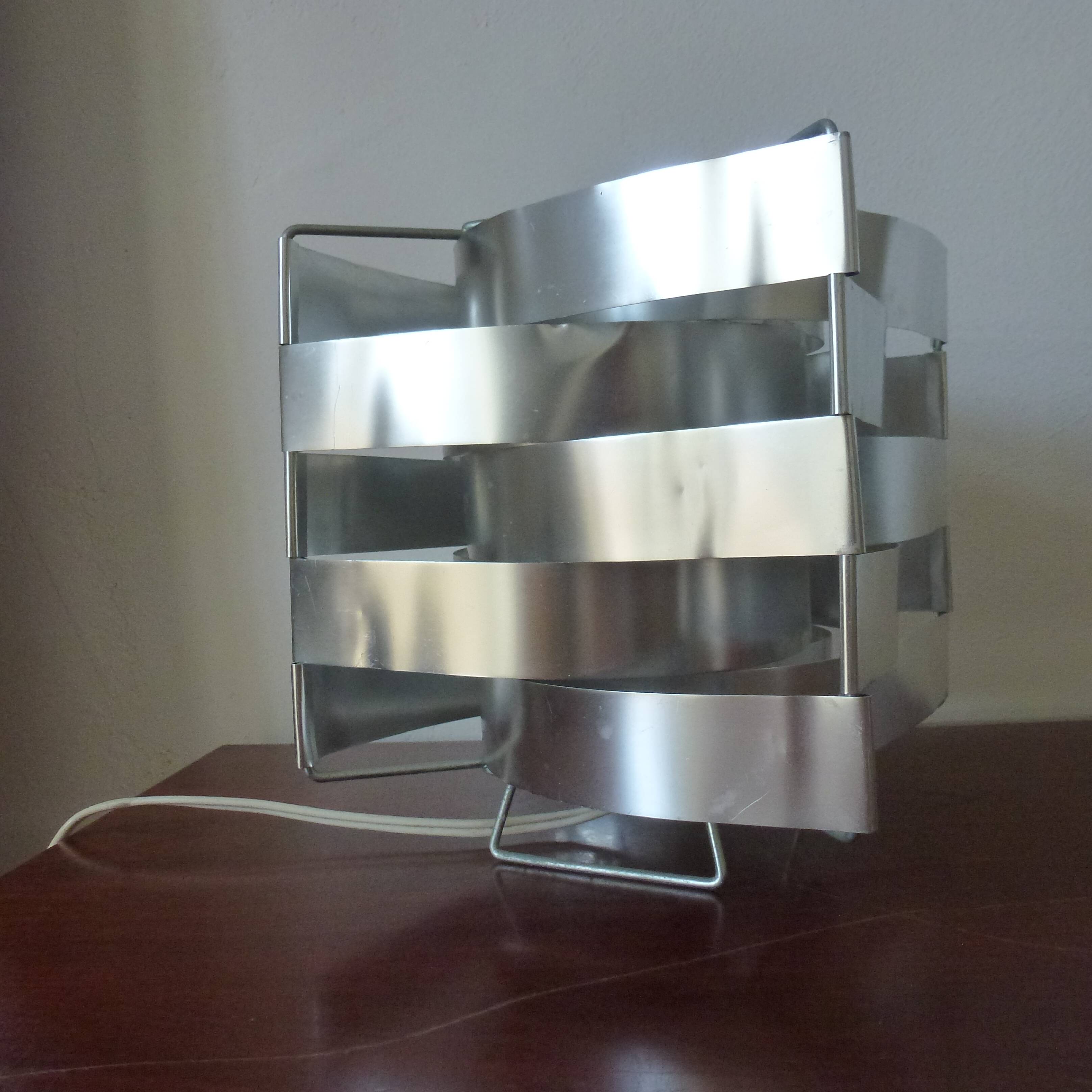 Uranus lamp by Max Sauze, aluminum creation from the 70s