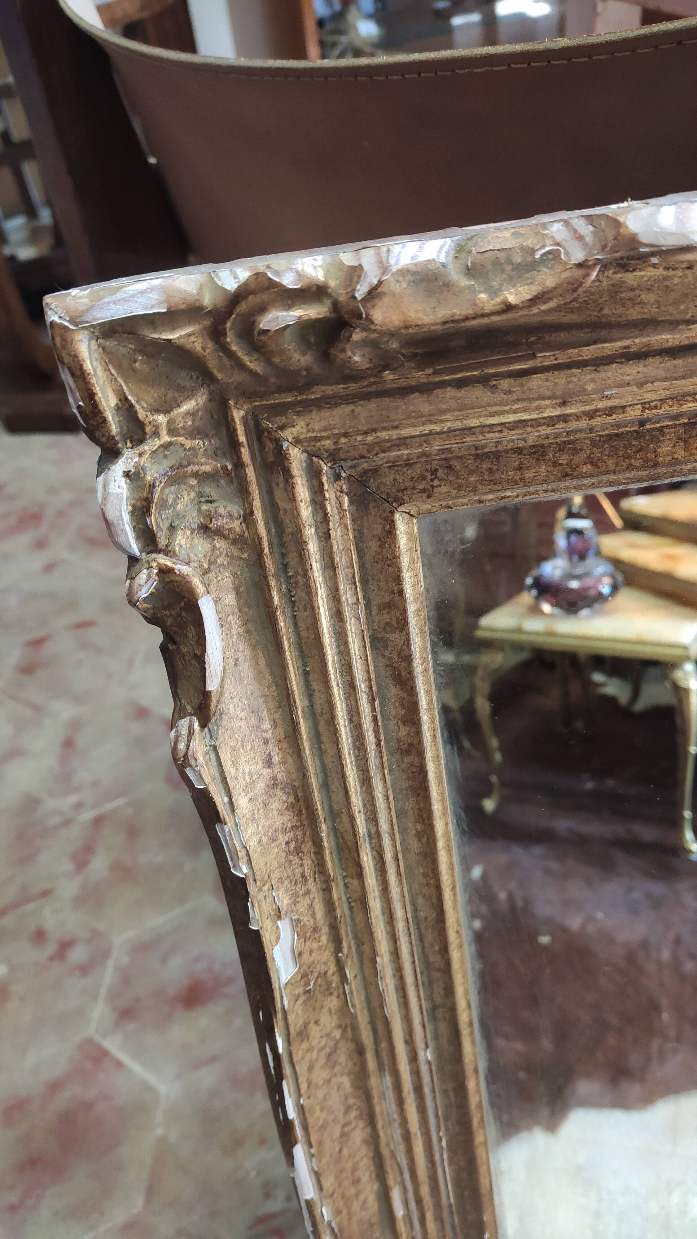 Miroir bois doré glace ancienne