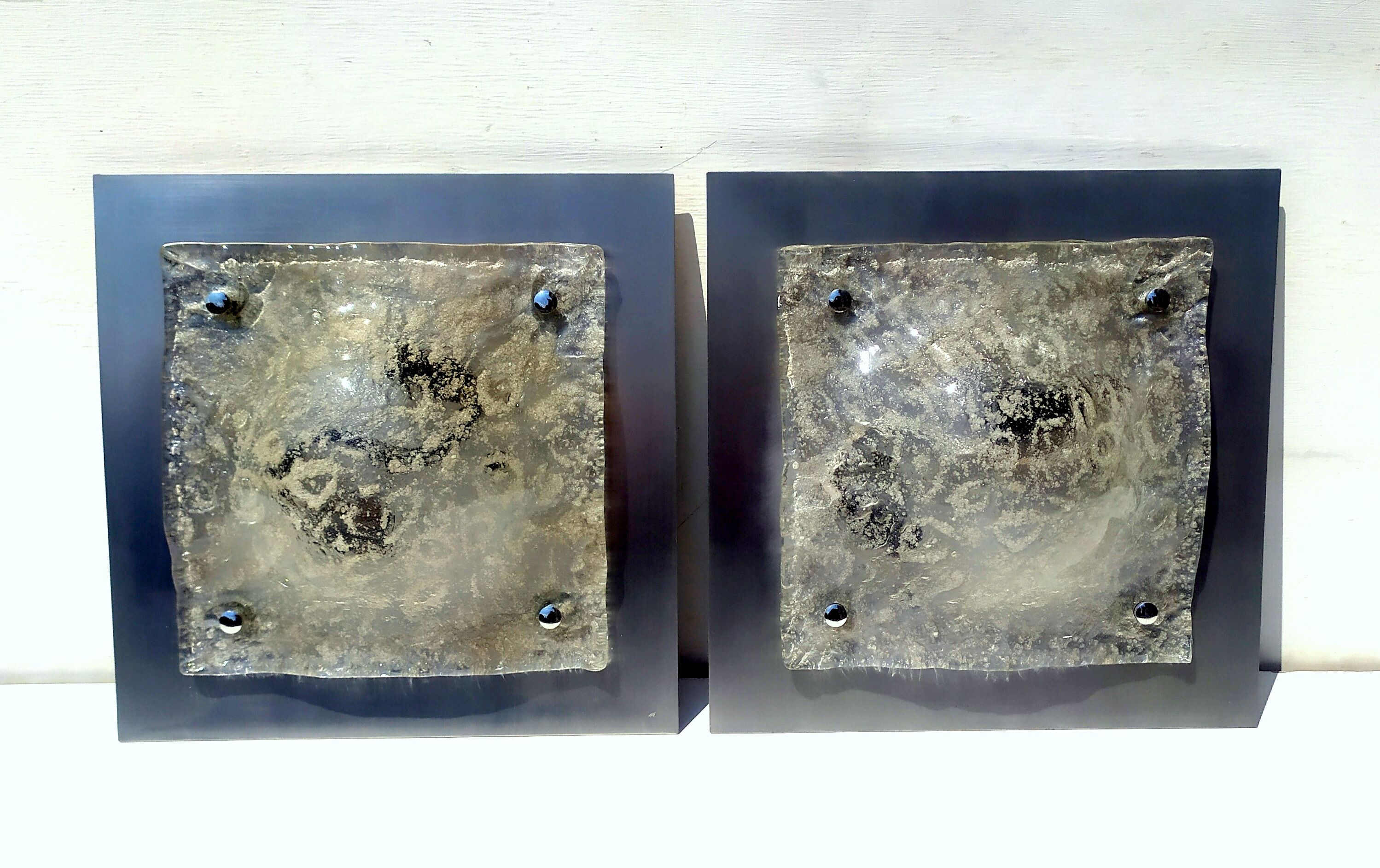 Wall sconces attributed to Carlo Nason for Mazzega, 1970s, Set of 2