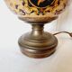 Electrified oil lamp in bronze and hand-painted Gien earthenware