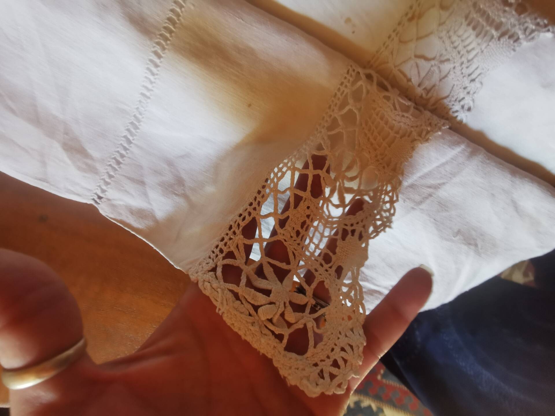 Antique linen cloth monogrammed CP