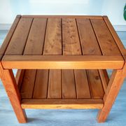 Side table in solid elm, Roche Bobois, 1980