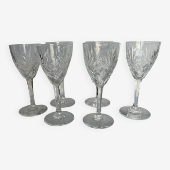 6 Saint Louis crystal white wine glasses