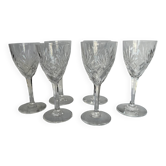 6 Saint Louis crystal white wine glasses