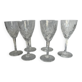 6 Saint Louis crystal white wine glasses