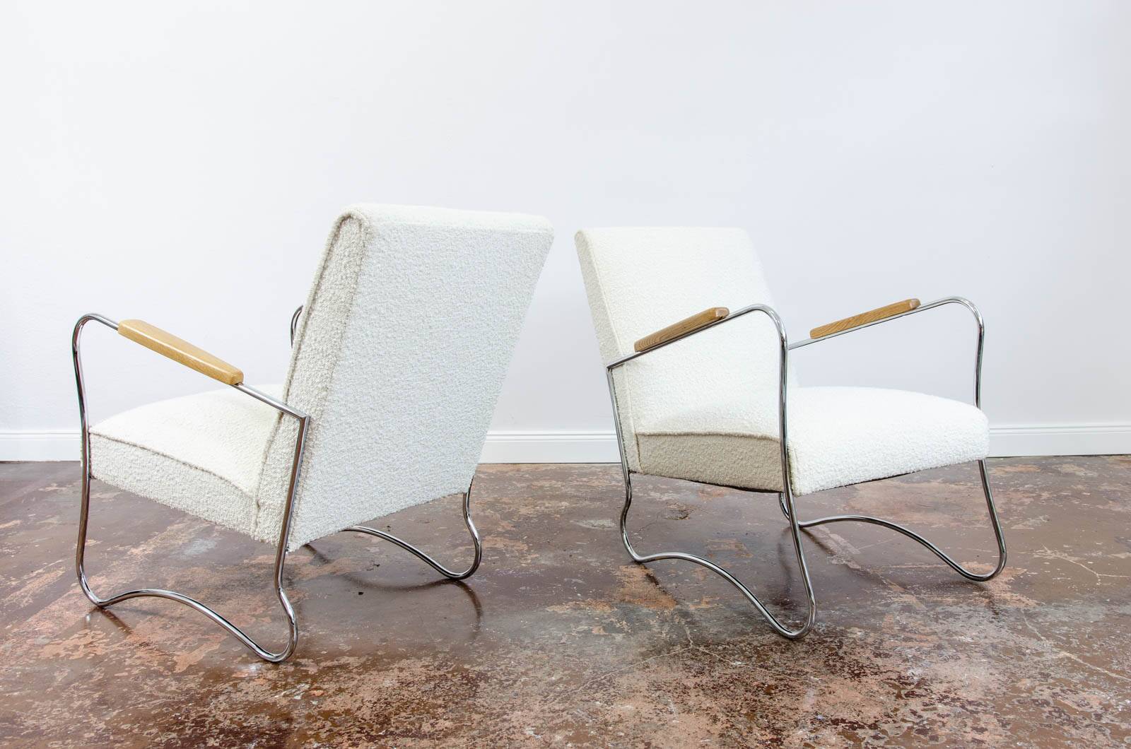 Chaises en métal par Wschód, années 1950, Pologne, ensemble de 2