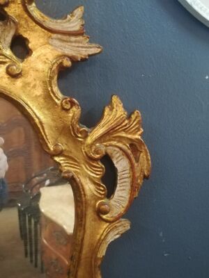 Miroir style louis XV en bois doré 41x88cm