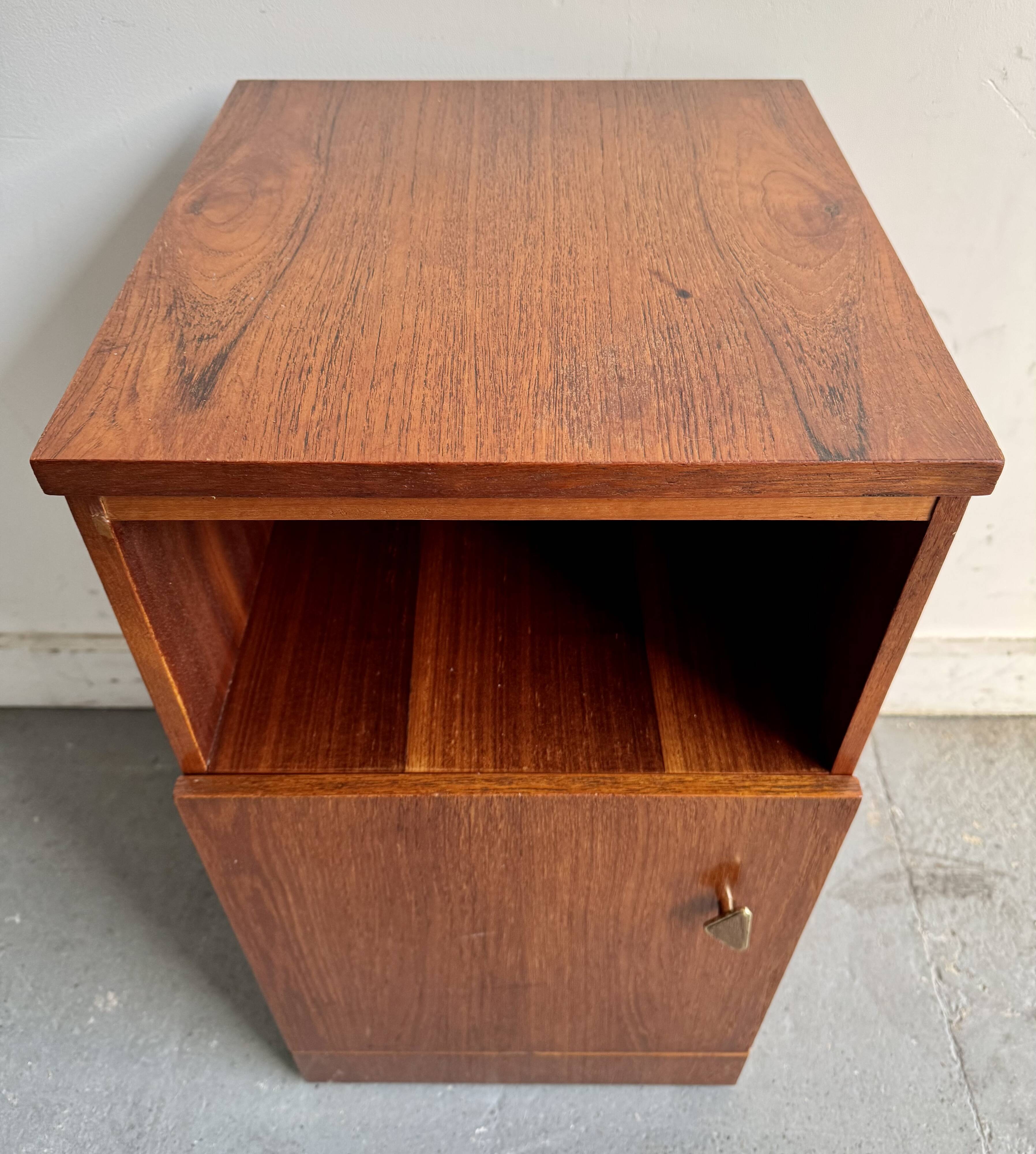 Vintage Bedside Table with Cabinet