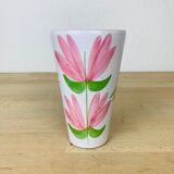 Vase Robert Picault flower motif Vallauris