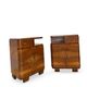 Tables de chevet Art déco italiennes en noyer, années 1940.