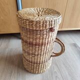 Vintage raffia wicker basket bowling bag