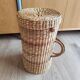 Vintage raffia wicker basket bowling bag