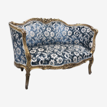 Napoleon III period sofa in gilded wood