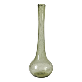 Vintage Biot bubbled blown glass soliflore vase