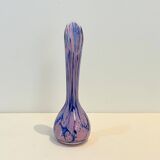 Blue and pink blown glass soliflore vase, La Rochère Murano style