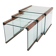 Set of 3 nesting tables in tempered glass and rosewood, Gallotti
