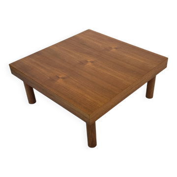Table basse vintage carrée en teck au design minimaliste