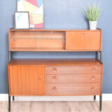 Restored Teak 1960s Nathan High Sideboard Cabinet