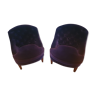 Pair of velvet toad chairs