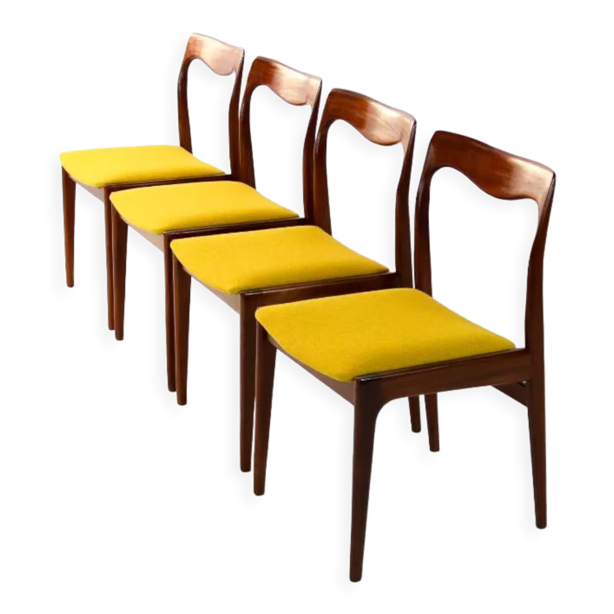 Set of 4 Mid-Century Teak Dining Chairs by AWA Netherlands 1960s