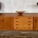 Teak sideboard 220 cm 3 doors 4 drawers 1960