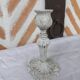 Candlestick holder patinated white gray
