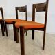 Set of 6 Girsberger Scandinavian style chairs from the 70s, vintage, solid wood, original fabric
