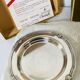 Christofle / galia trays in hallmarked silver metal in their case