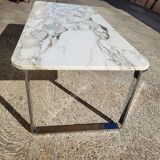 Marble and stainless steel coffee table