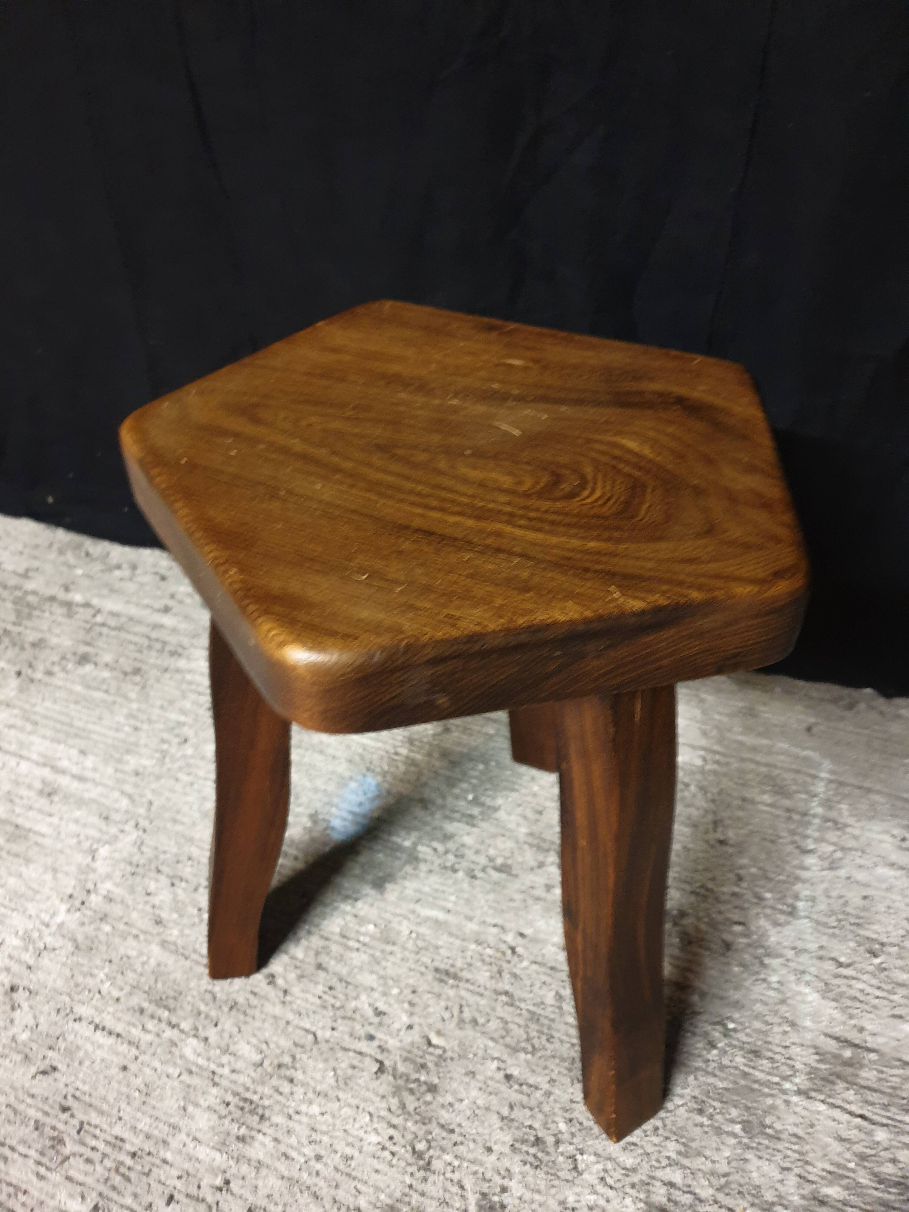 elm stool Aranjou style 80's