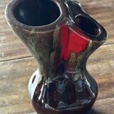 Vintage TriFlore Vase, Vallauris Ceramic, H 16 cm
