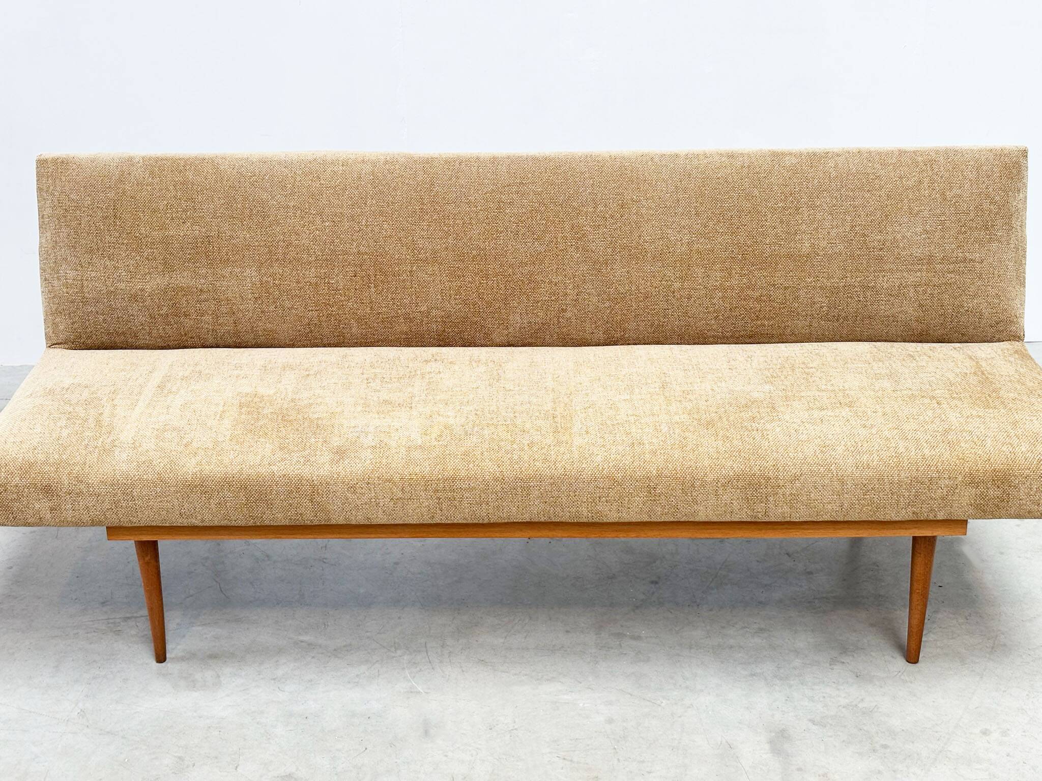 1970's German wooden sofa / daybed