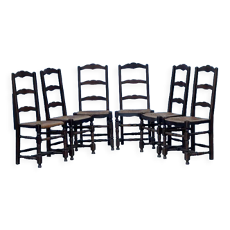 6 straw chairs