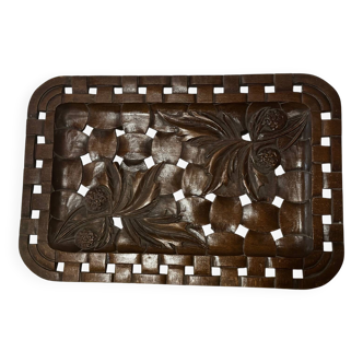 Grand Plateau/ Vintage 1950s Carved Wooden Ashtray