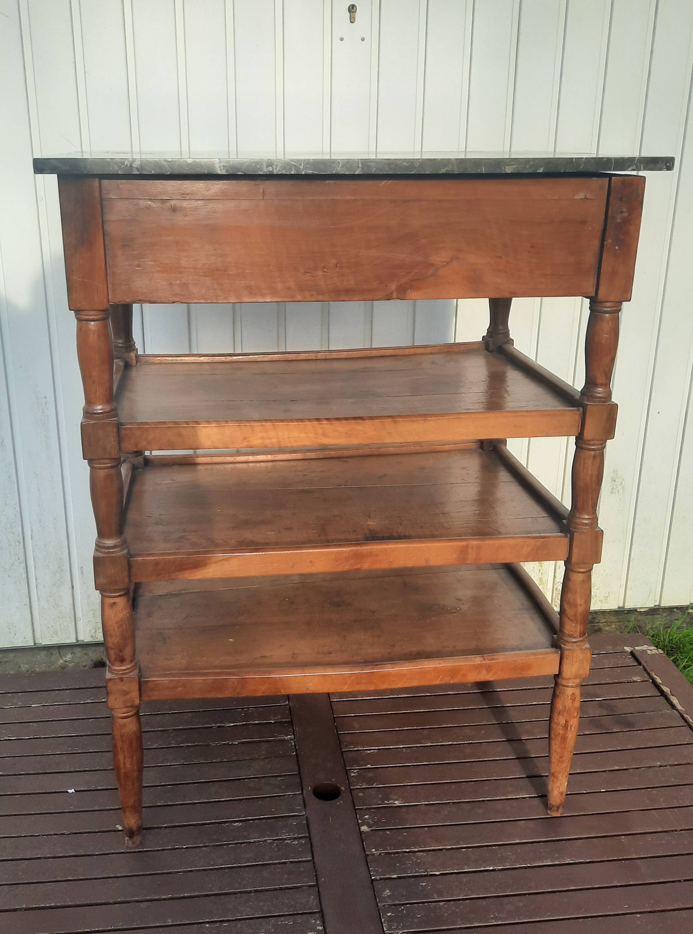 4-shelf marble top cabinet