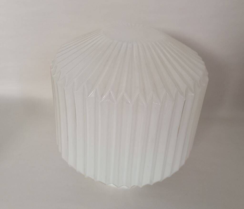 Vintage Mid-Century Pleated Milk Glass Lamp Shade