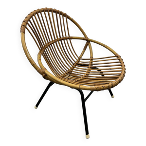 Chaise en Rotin et Métal