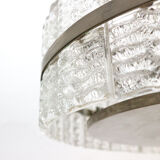 Large '60s Ice Glass Pendant Lamp