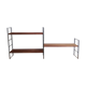 Metal and wood wall shelves in the taste of String - 1960s
