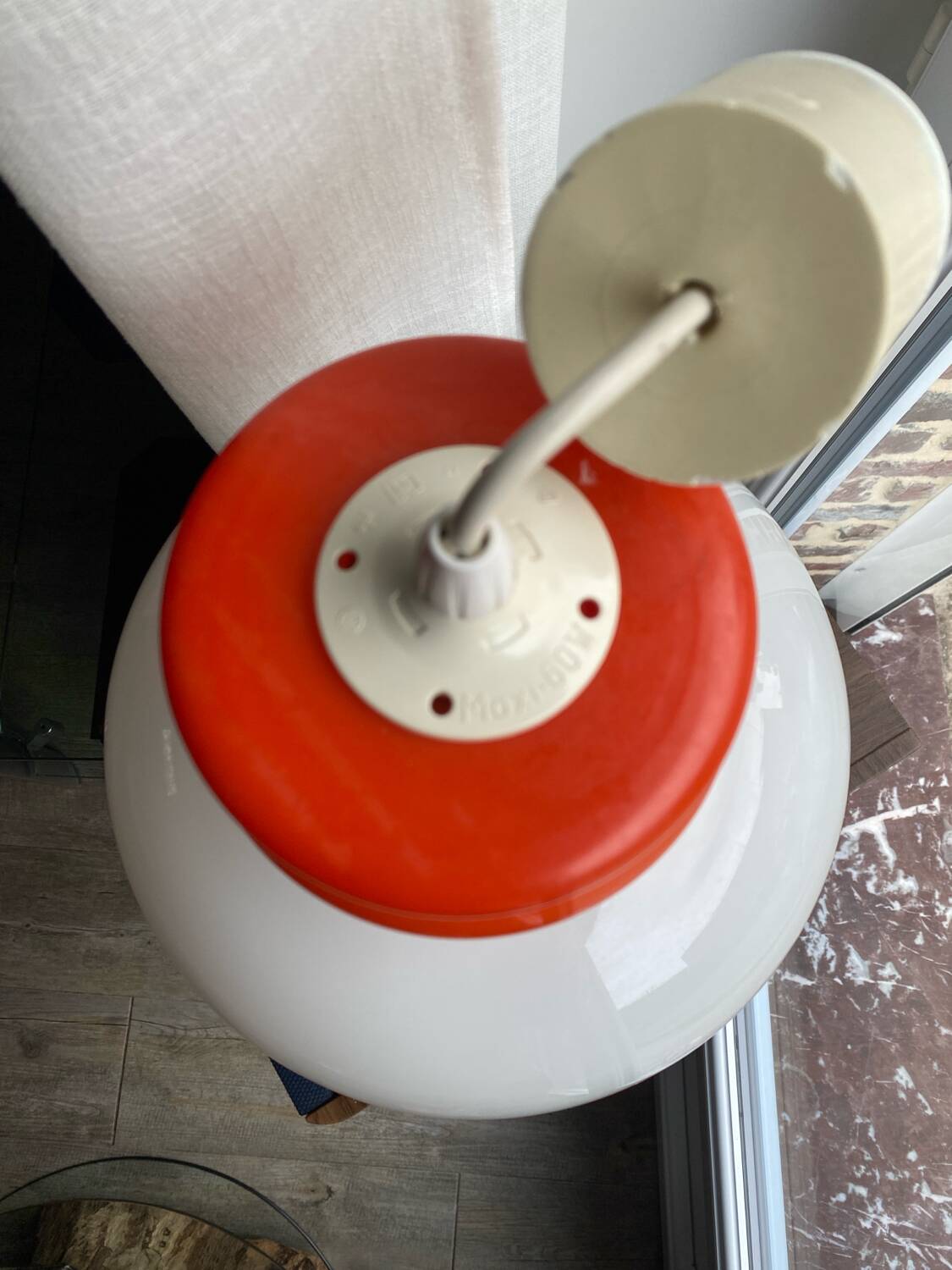 Vintage opaline pendant light