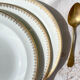 4 hollow plates porcelain white gilded limoges lafarge & c